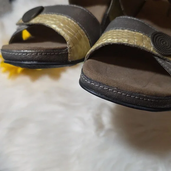 Romika Silver and Gold Leather Comfort Sandals - Picture 8 of 9